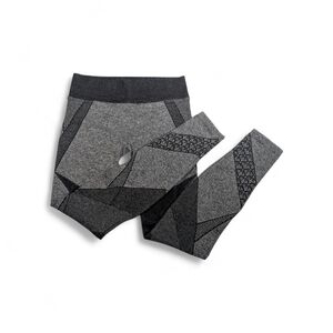 Nux Gray/Black Patchwork Print Leggings